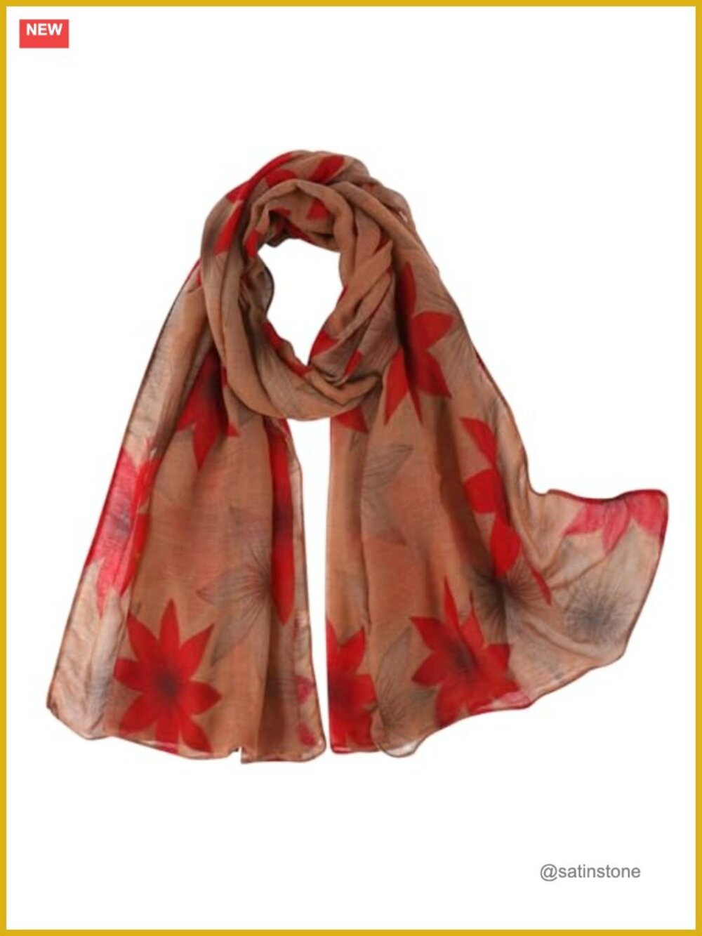 Lightweight Voile Leaves Scarf Shawl Wrap Travel Fashion